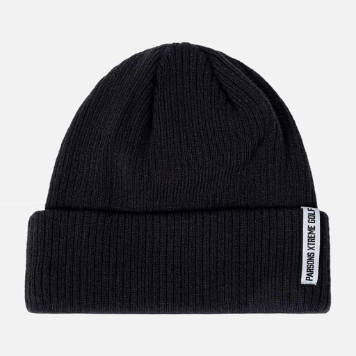 Logo Tag Rib Knit Beanie