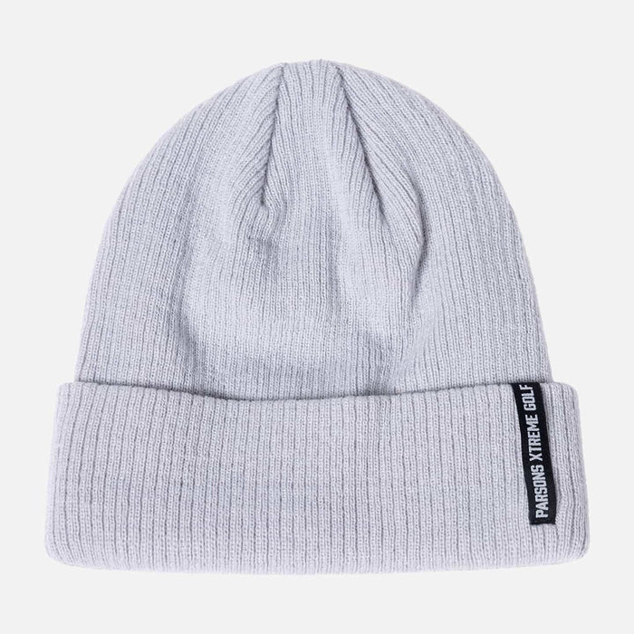 Logo Tag Rib Knit Beanie