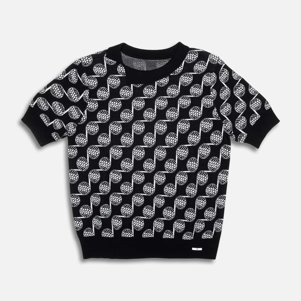 Women's Golf Ball Motif Knitted Top