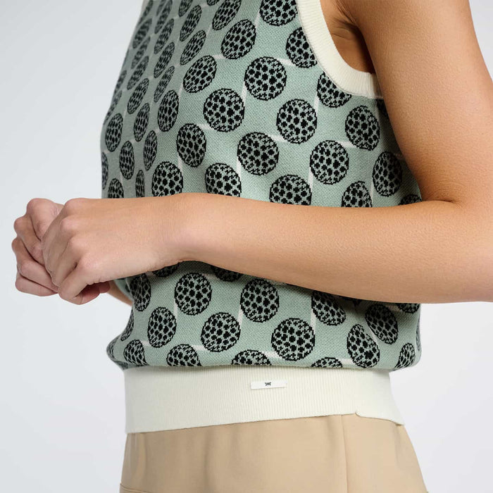 Women's Golf Ball Motif Sleeveless Top