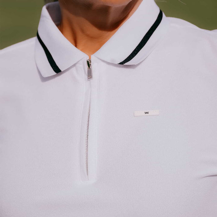 Women's Terry Cloth 1/4 Zip Long Sleeve Polo