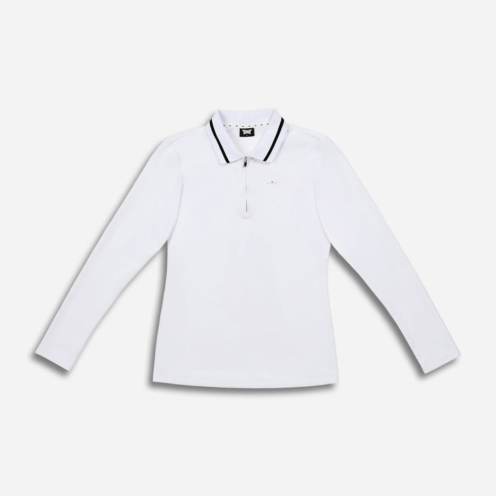 Women's Terry Cloth 1/4 Zip Long Sleeve Polo